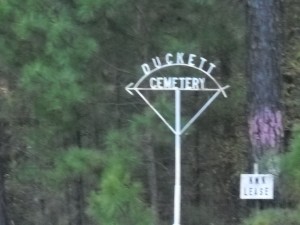 Duckett Cemetery Sign at the Y