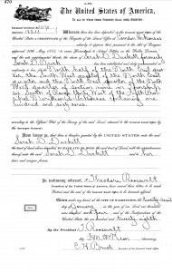 Sarah D Brock Duckett 1904 Land Grant Certificate